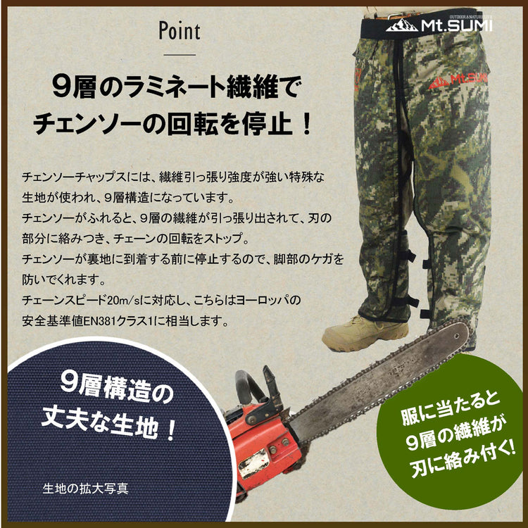 チェンソー用防護ズボン チャップス / Chainsaw Chaps