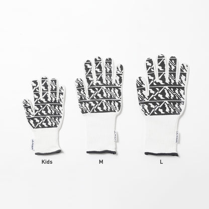 【アウトレット】BBQ耐火&耐熱グローブ (ホワイト × マウントスミカラー・キッズ) / BBQ TAIKA&TAINETSU Gloves kids