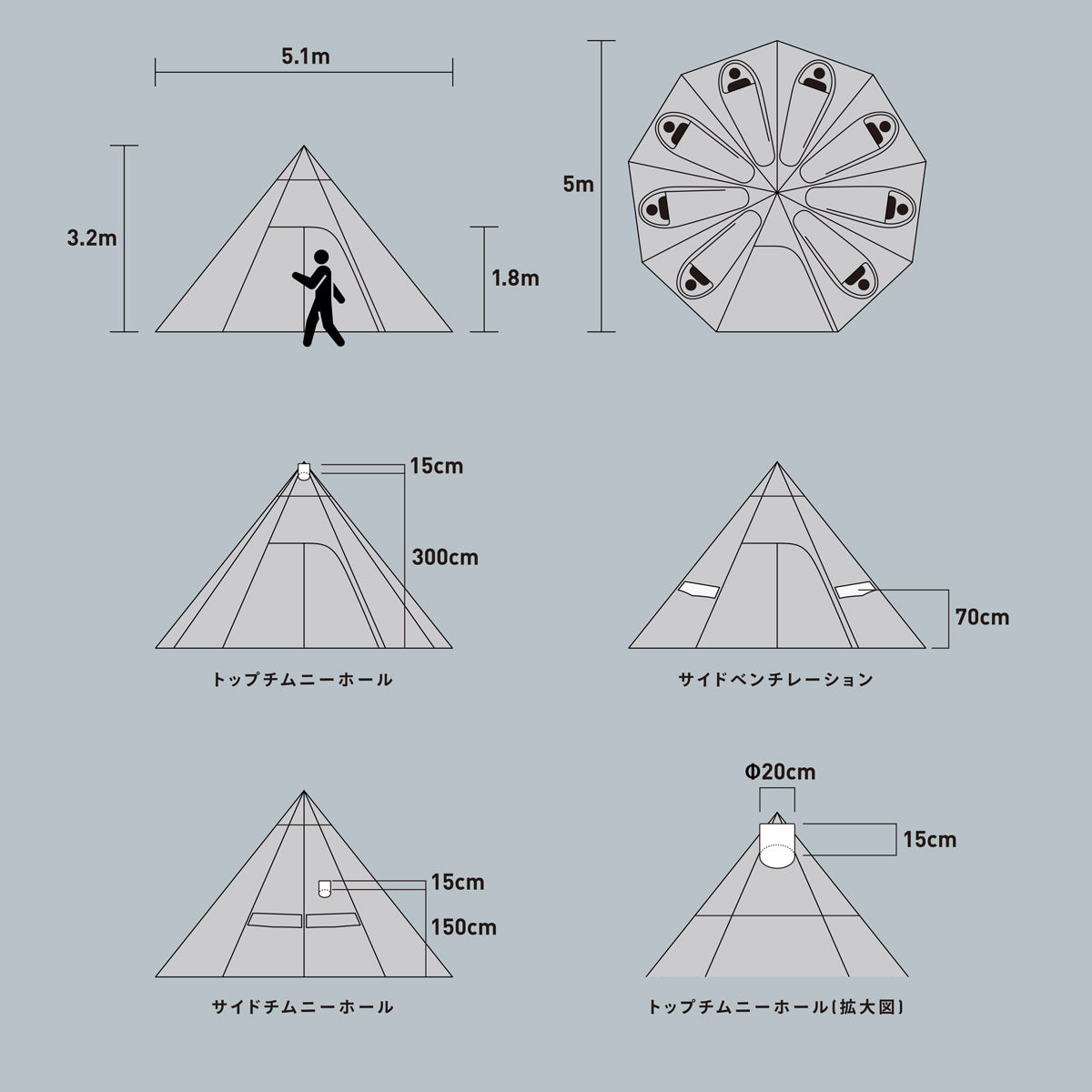 【10月2日 再販開始】StoveTent Nona T/C / ストーブテント ノナ T/C